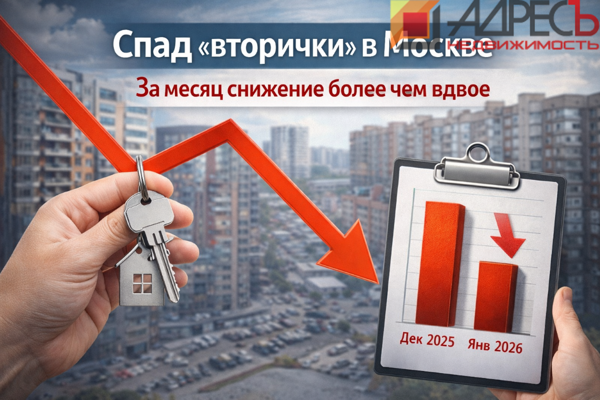 В Москве за месяц число сделок на «вторичке» сократилось более чем наполовину